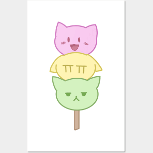 cute cat mochi Posters and Art